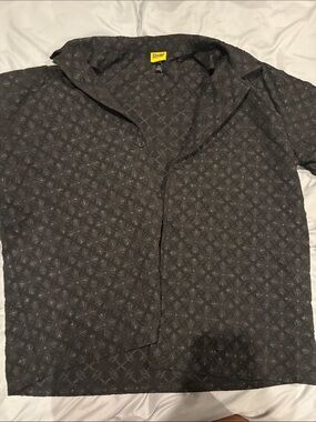 Rhythm Charcoal Floral Short Sleeve Button-Up Shirt